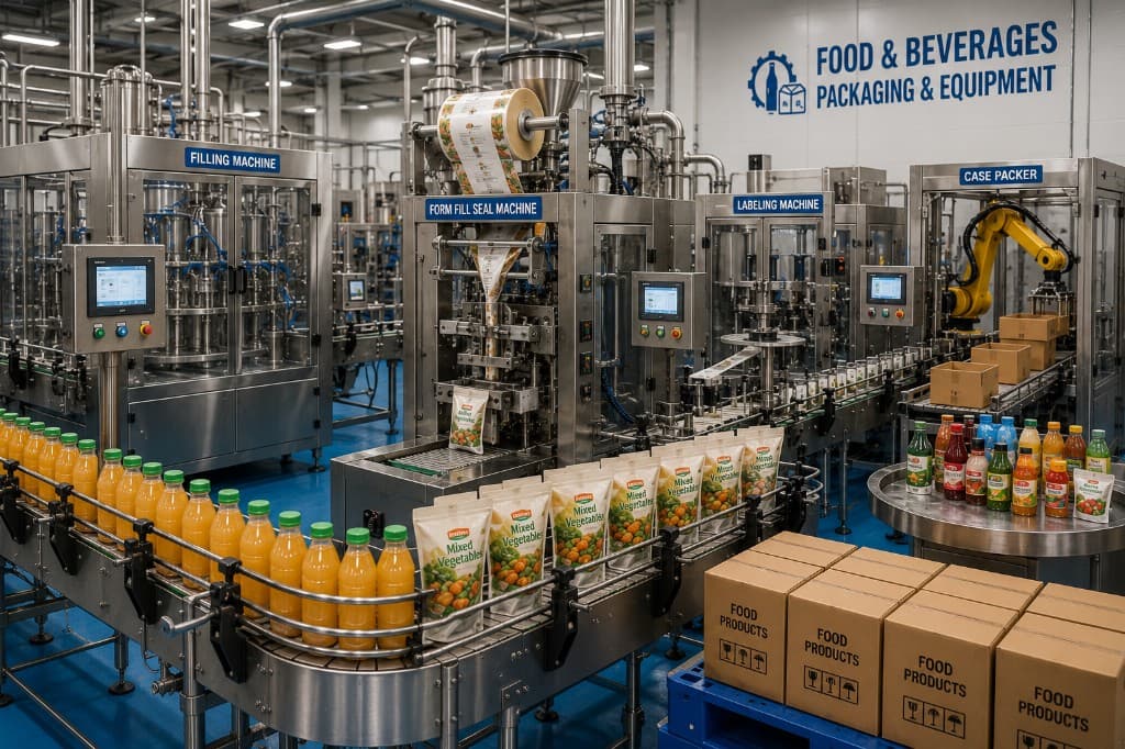 Food and beverage packaging equipment line